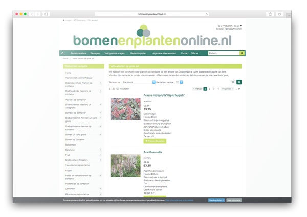 Online bomen & planten webwinkel