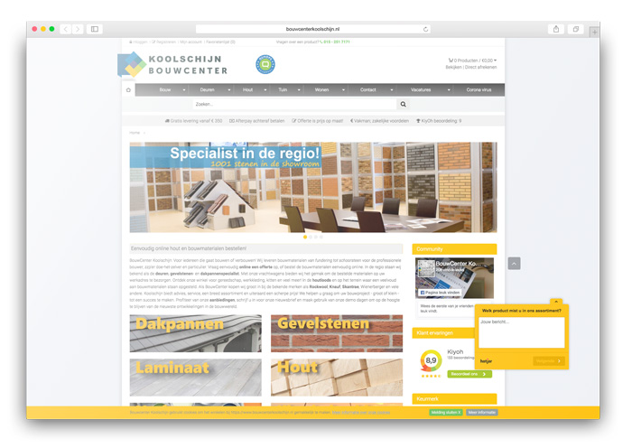 Bouwmaterialen webwinkel